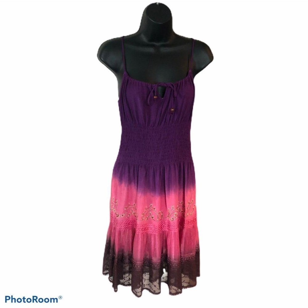 Sun Dress Tie Dyed embroidered sz M  NWT